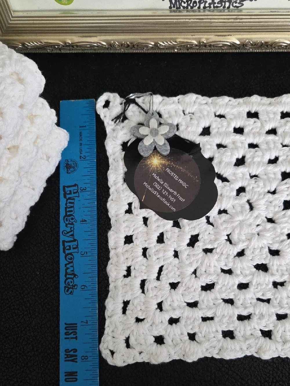 Handmade Crocheted White Cotton Dish/Wash Cloth Set Of 4 - 100% Cotton